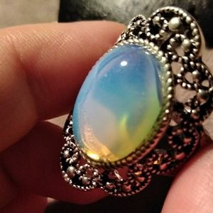 3/$20 Opalite Crystal fashion ring Victorian style